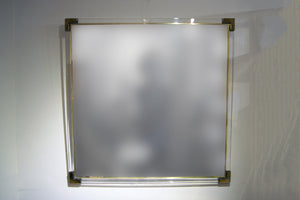 X Large Perspex Mirror with brass corners circa 1970