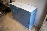 X 1960's metal dental cabinet with drawers and cupboard