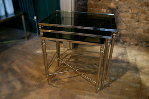 Glass and Chrome Nest of Tables