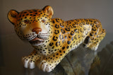 X Italian ceramic model of a recumbent Leopard circa 1970