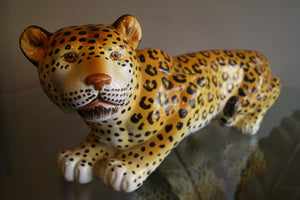 X Italian ceramic model of a recumbent Leopard circa 1970