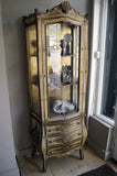 X Parcel Guilt Venetian Bow Fronted Display Cabinet with Glazed Upper Parts