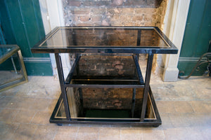X Black and Brass Bar Trolly