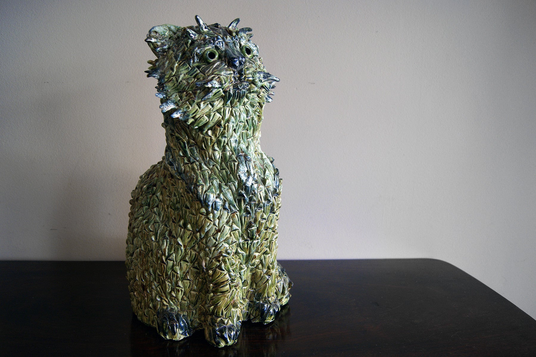 X Large ceramic fantasy study of a cat circa 1950