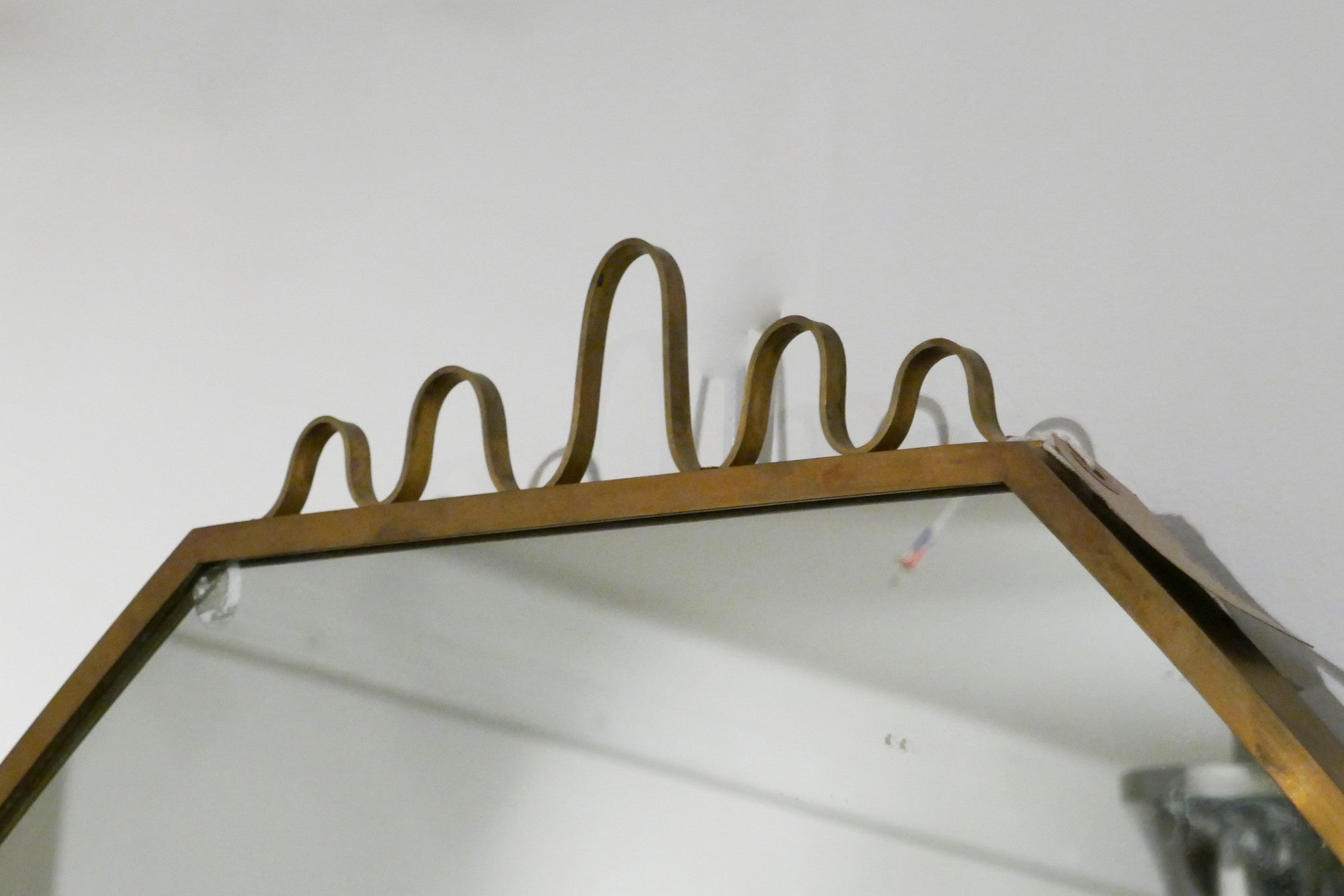 X Large Brass 1950 Italian wall Mirror