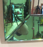 Italian mid century Mirror with Green Glass Frame