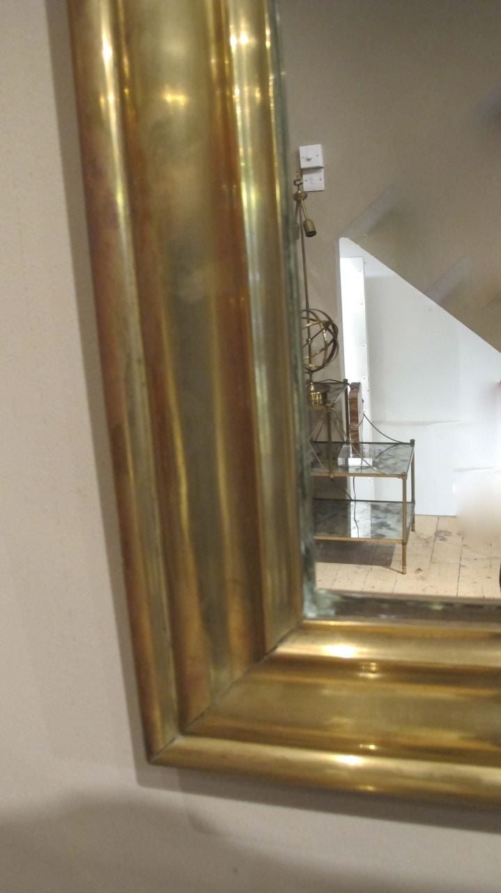 French Brass Framed 'Bistro' Mirror circa 1900