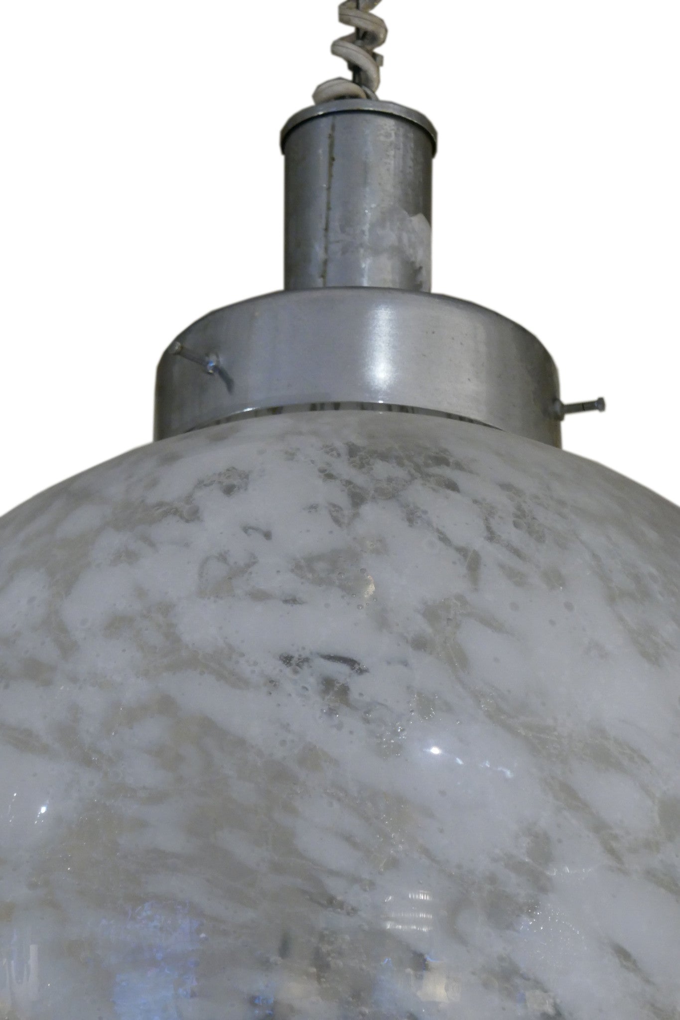 X 1970s Murano mottled Glass ball Chandelier